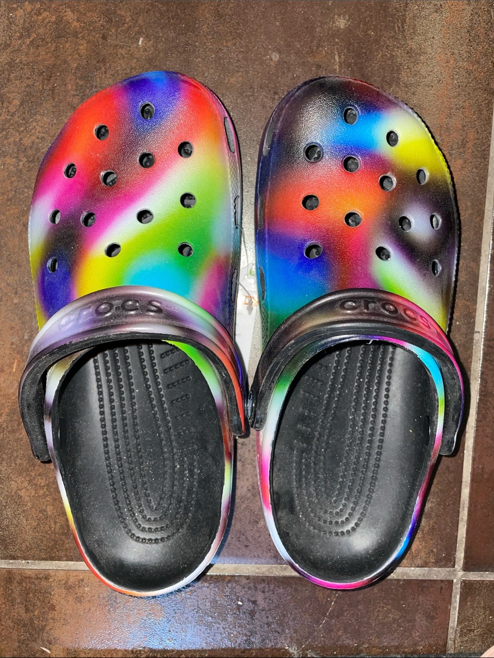 Tie dye crocs